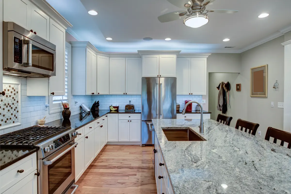 Custom granite countertop installation in Marietta GA kitchen by Royal Granite Creations
